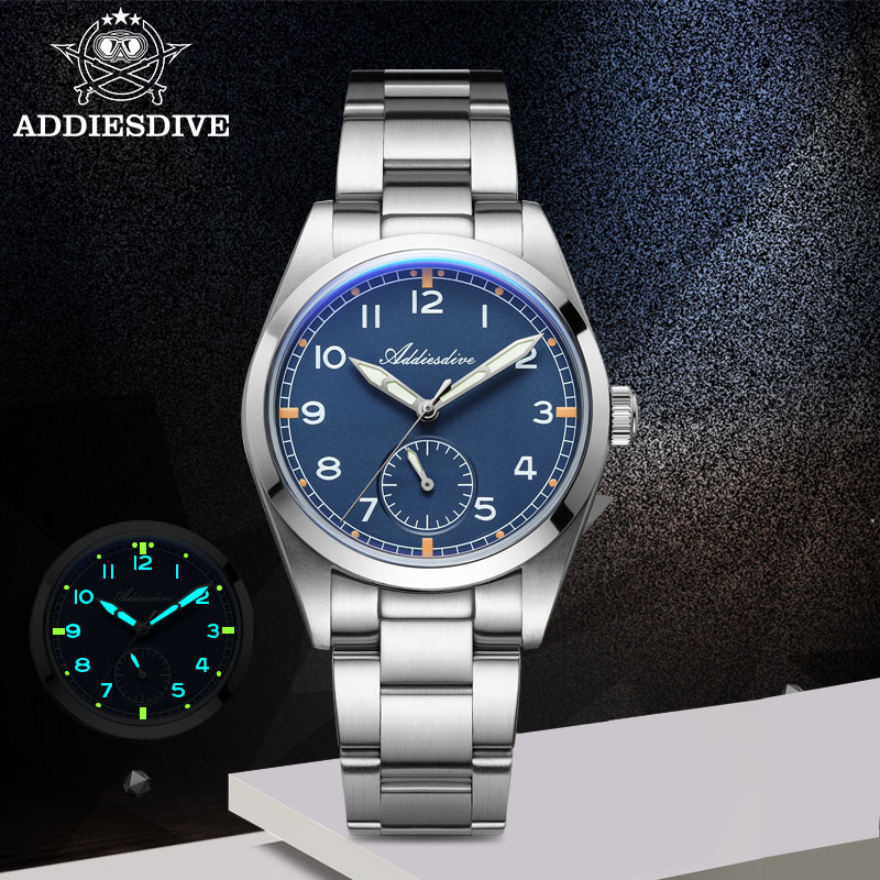 Luxury Watch Case - ADDIESDIVE 36 มม.นาฬิกาควอตซ์ผู้ชาย 100 ม.กันน้ำกระจกบับเบิ้ล ซุปเปอร์