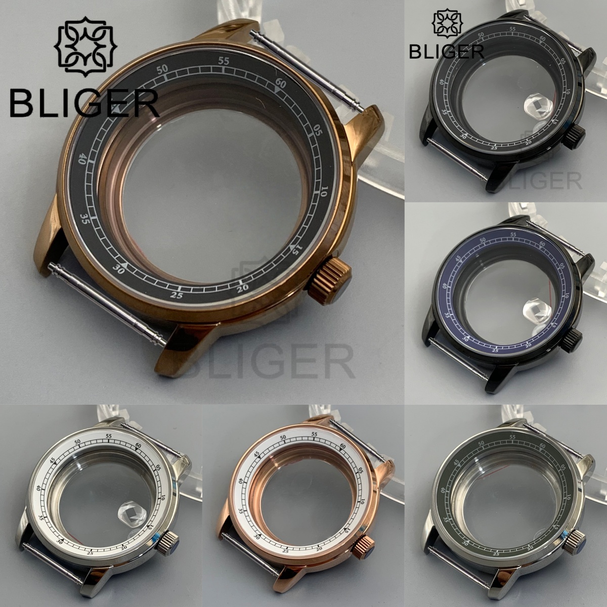 Exhibition Caseback - ตัวเรือนนาฬิกาดำน้ำ BLIGER ขนาด 38 มม. สีบรอนซ์ทองเหลือง