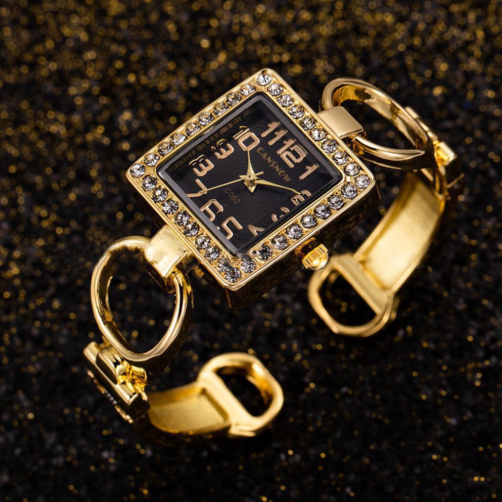Luxury Watch Square - สร้อยข้อมือผู้หญิงนาฬิกาข้อมือใหม่ CANSNOW Square Dial Ladies นาฬิกา