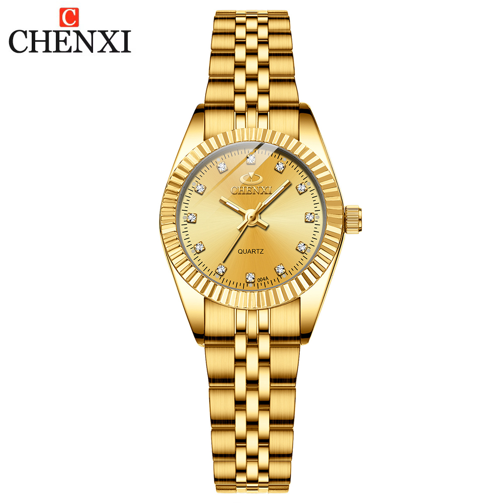 Luxury Watch For Sale - นาฬิกาข้อมือ CHENXI สุดหรูสำหรับผู้หญิง ตัวเรือนสแตนเลสสีทอง หน้าปัดเล็ก ดีไซน์สวยงามทันสมัย