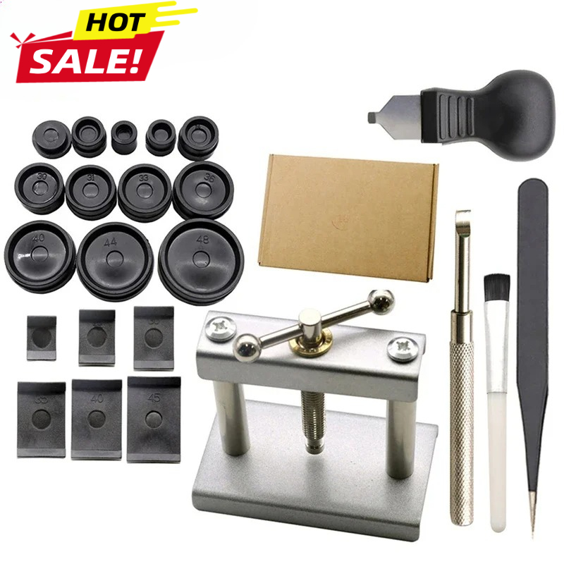 Luxury Watch Cleaning Kit - ชุดเครื่องมือกดฝาหลังนาฬิกาแบบมืออาชีพ 23 ชิ้น สำหรับปิดฝาหลังนาฬิกาและตัวกดติดตั้ง ชุดเครื่องมือซ่อมนาฬิกาสำหรับช่างซ่อมนาฬิกา