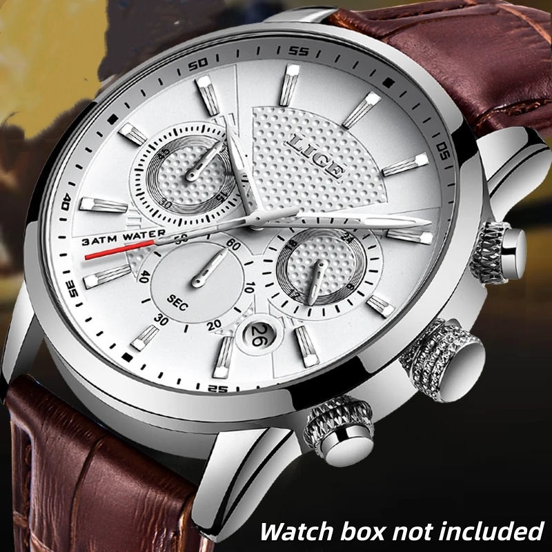 Luxury Watch Tier - 2026 นาฬิกาหนังผู้ชายใหม่แฟชั่นนาฬิกาข้อมือหรูหราระดับท็อปลำลองกันน้ำซิลิโคนเทปเรืองแสงโครโนกราฟแถบเหล็ก