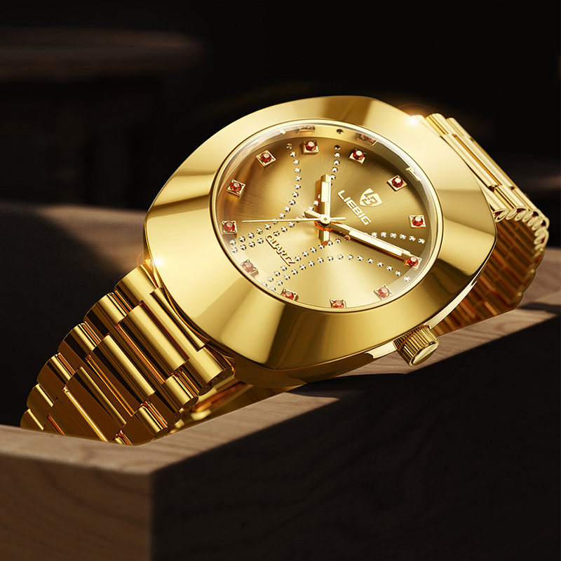 Luxury Watch List - LIEBIG ใหม่นาฬิกาข้อมือควอตซ์นาฬิกาชายหรูหราเหล็กเต็มรูปแบบนาฬิกาสำหรับผู้ชายผู้หญิงลำลอง 3 บาร์กันน้ำเรอโลจ ฮอมเบอร์