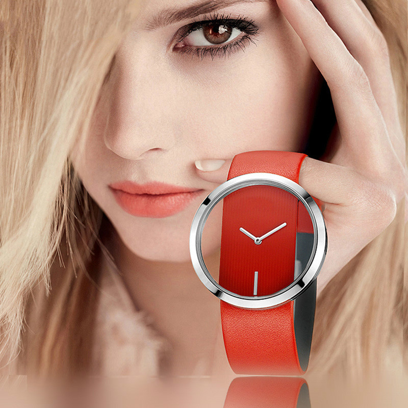 Luxury Watch With Leather Strap - นาฬิกาข้อมือสตรียี่ห้อLuxury Hollowสุภาพสตรีนาฬิกาข้อมือสตรีสายหนังนาฬิกาสำหรับหญิงRelogio Feminino Hot
