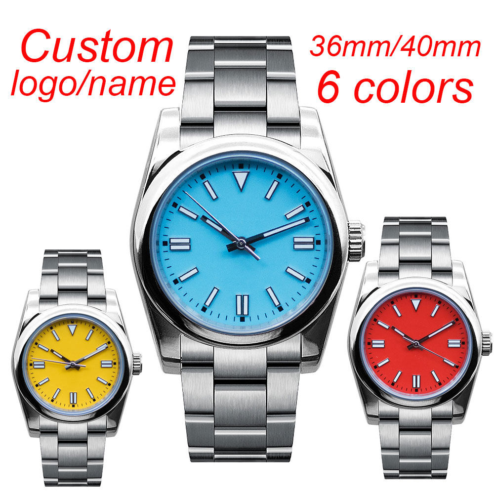 Luxury Watch Logo - นาฬิกาข้อมือผู้ชายขนาด 36 มม./40 มม. หน้าปัดเรียบ รุ่น