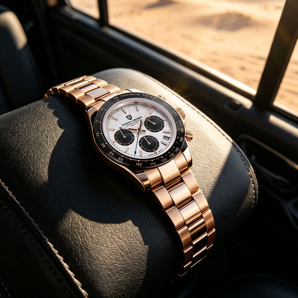 Luxury Watch Logo - แบรนด์ชั้นนำ PAGANI DESIGN นาฬิกาผู้ชายหรูหรามัลติฟังก์ชั่นโครโนกราฟ VK63 นาฬิกาควอตซ์กันน้ำปฏิทินส่องสว่างนาฬิกาของขวัญ