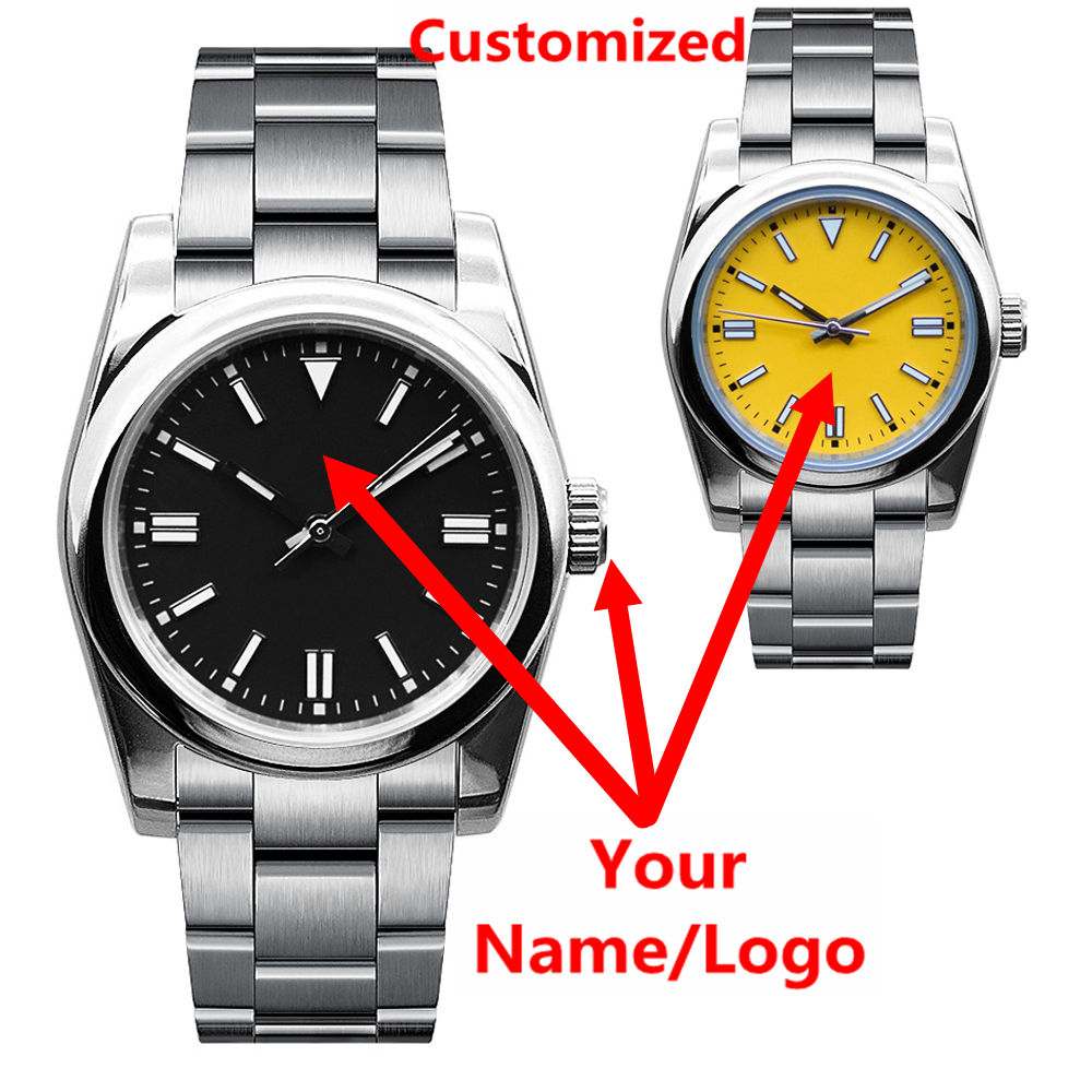 Luxury Watch Logo - นาฬิกาข้อมือผู้ชายโลโก้สั่งทำพิเศษ แซฟไฟร์ หรูหรา NH35/miyota ระบบออโตเมติก ขนาด