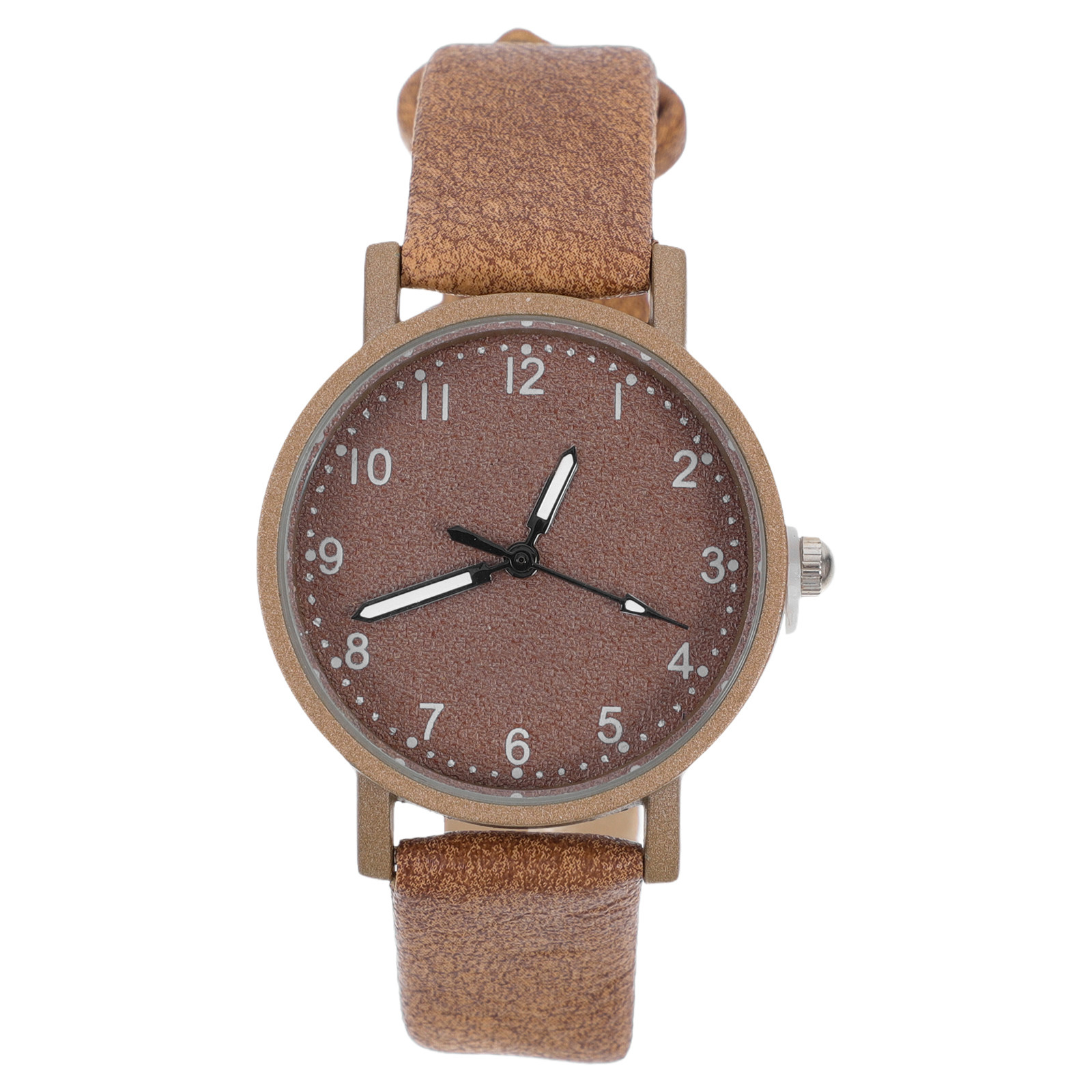 Luxury Watch Gift For Her - นาฬิกาควอตซ์ดีไซน์ทันสมัยสำหรับผู้หญิงและนักเรียน หน้าปัดสีน้ำตาล ดีไซน์บางเฉียบ เงียบ แม่นยำ เหมาะสำหรับทุกโอกาส