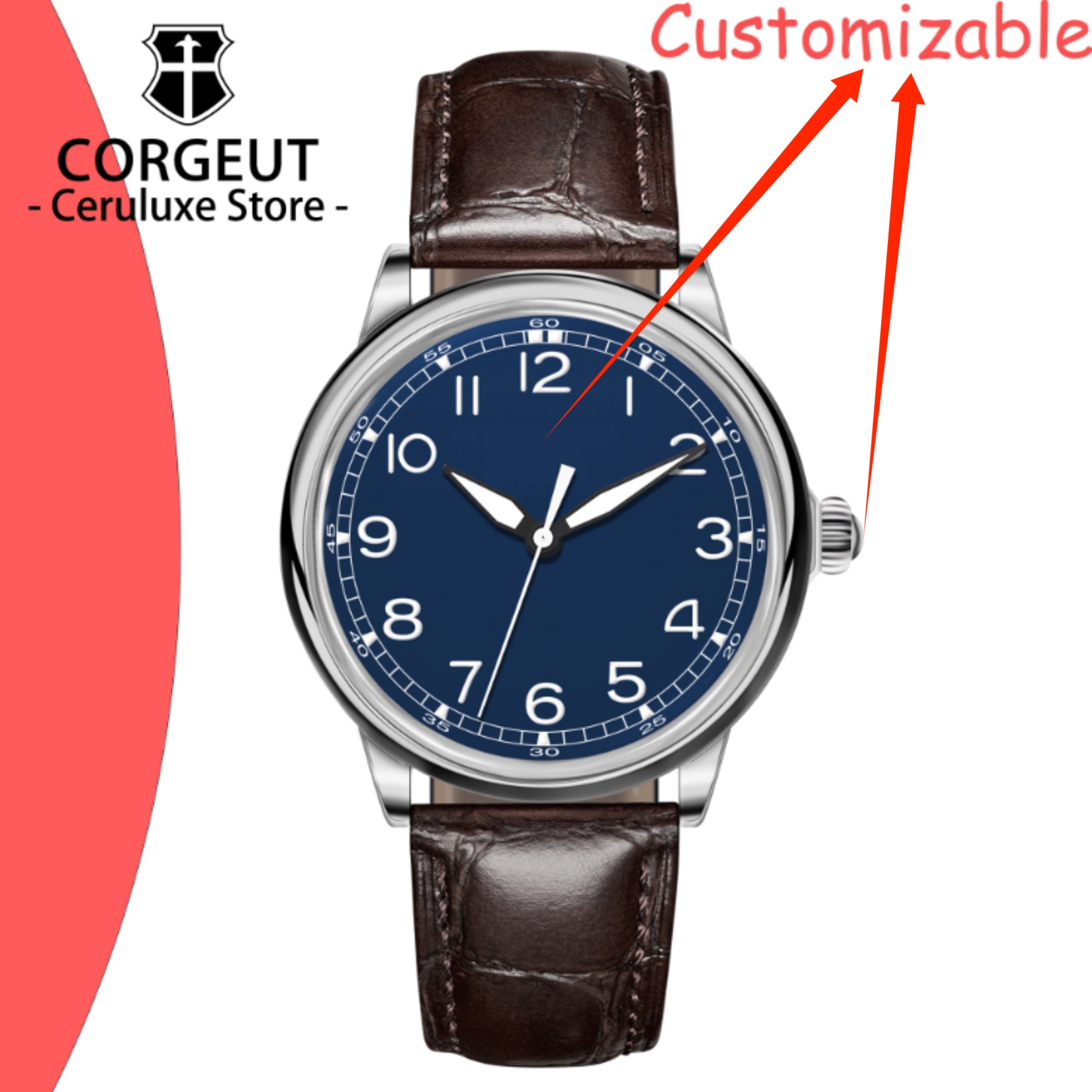 Luxury Watch Logo - นาฬิกาข้อมือผู้ชายหรูหรา ระบบออโตเมติก MIYOTA8215 ขนาด 41 มม.