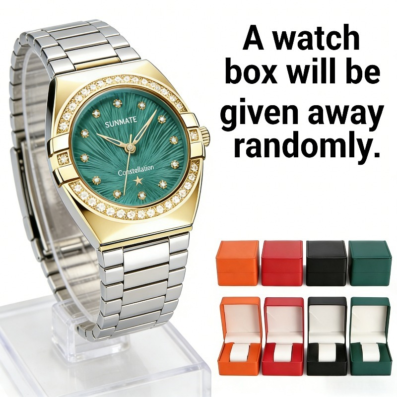 Luxury Watch Tier - SUNMATE นาฬิกาควอทซ์ผู้หญิงที่มีสไตล์และสง่างาม, นาฬิกาข้อมือผู้หญิงหรูหราระดับท็อป, นาฬิกาข้อมือผู้หญิงสแตนเลสกันน้ำ