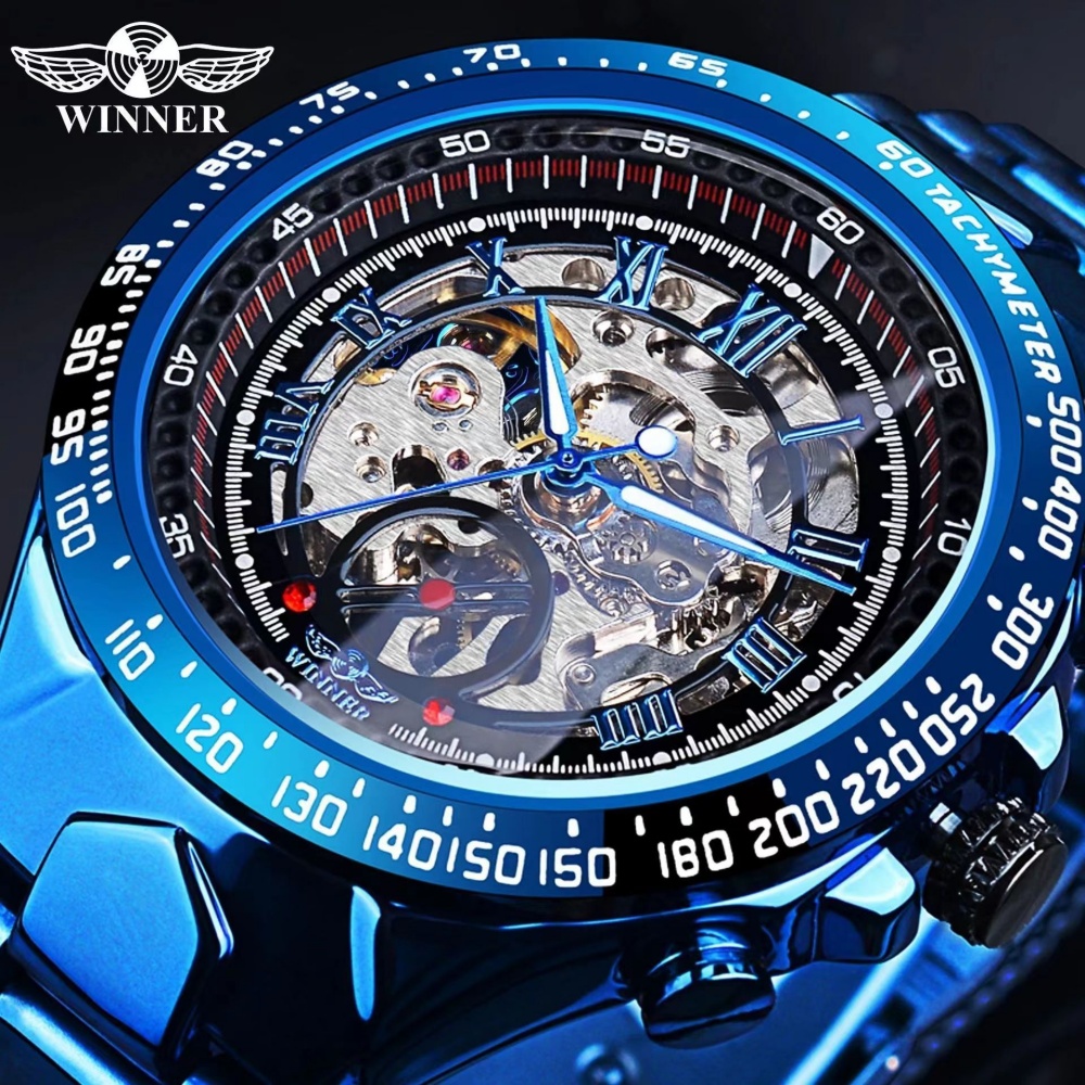 Luxury Watch Tier - นาฬิกาจักรกลอัตโนมัติสำหรับผู้ชายระดับหรูหราชั้นนำ - ดีไซน์ฝาหลังแบบโปร่งเรียบเนียน สายสแตนเลส เหมาะสำหรับใส่ทำงานและลำลอง ของขวัญที่สมบูรณ์แบบสำหรับวันเกิด