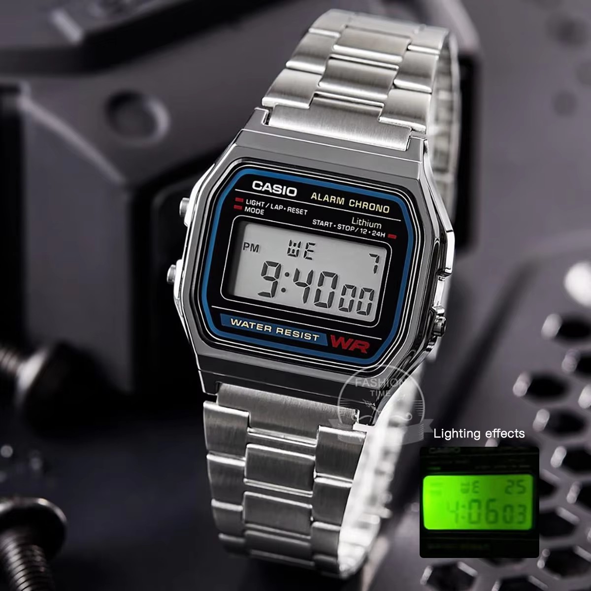 Luxury Watch Casio - นาฬิกาคาสิโอ นาฬิกาสีเงิน นาฬิกาผู้ชาย แบรนด์หรู LED ดิจิตอล