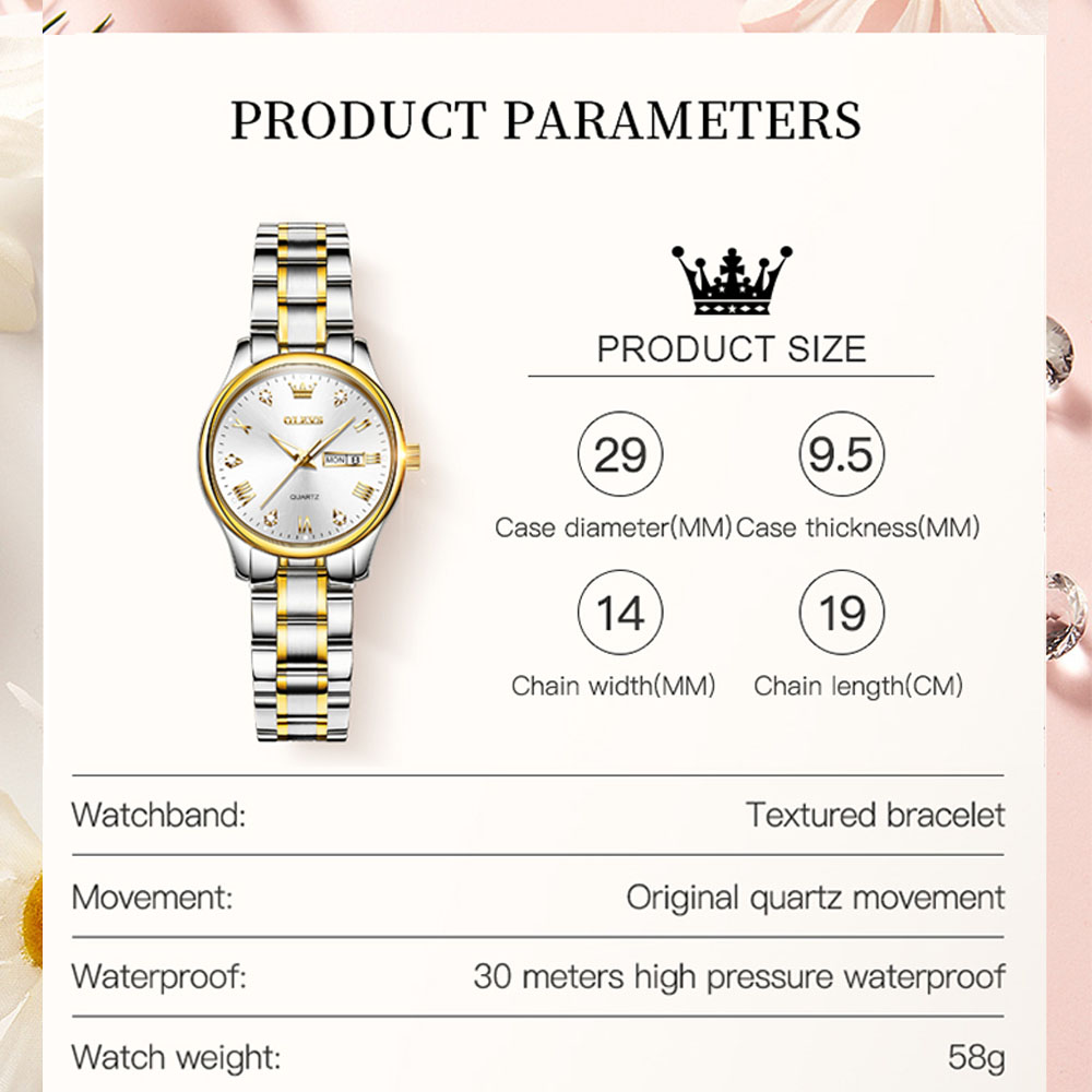 OLEVS 5563นาฬิกาควอตซ์ผู้หญิงแ - Luxury Watch With Leather Strap บทวิจารณ์และราคา