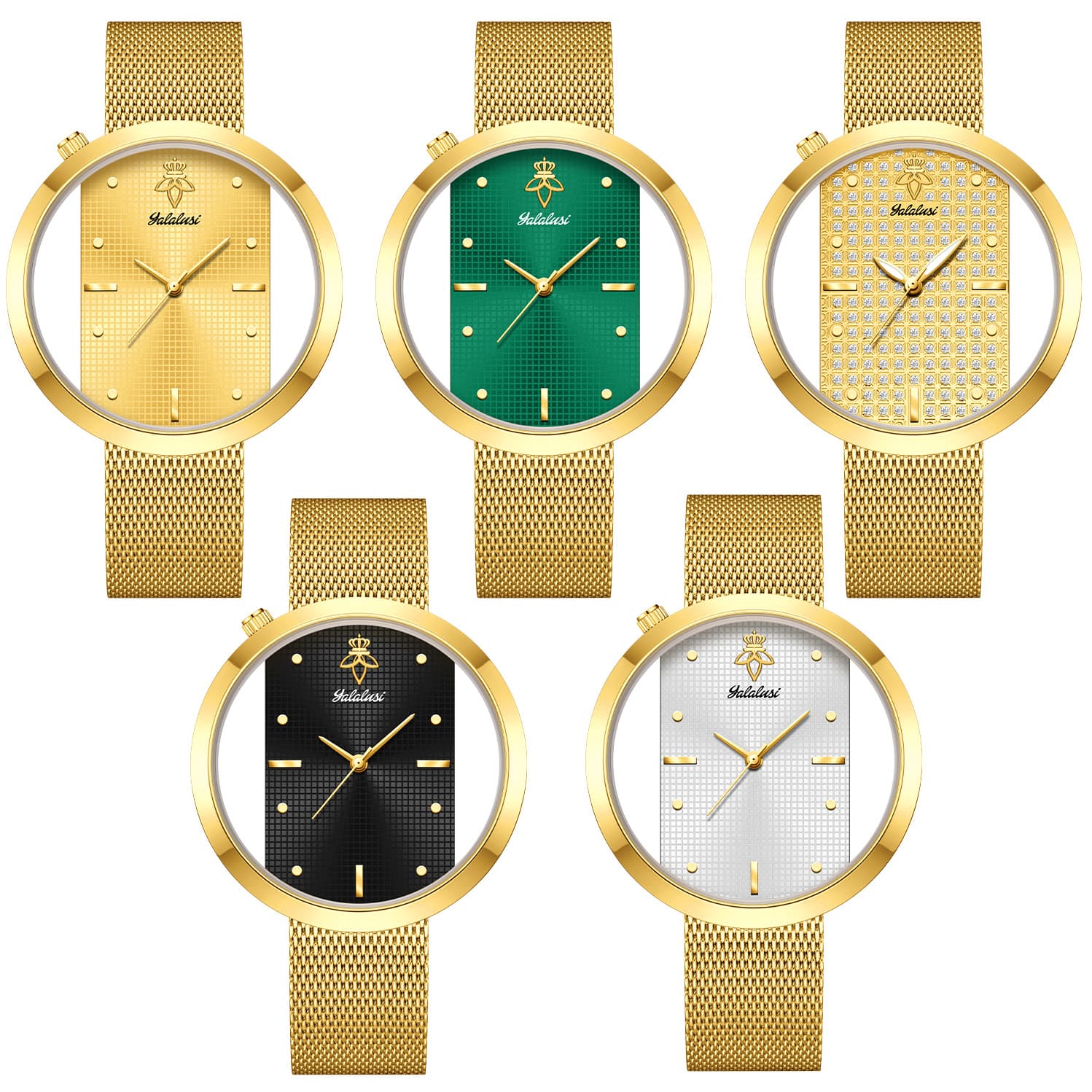 นาฬิกาข้อมือผู้หญิงแบบตาข่ายสี - Luxury Watch Gift For Her บทวิจารณ์และราคา