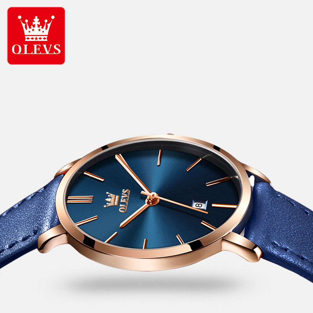 OLEVS นาฬิกาแฟชั่นบางเฉียบแบรน - Luxury Watch With Leather Strap บทวิจารณ์และราคา