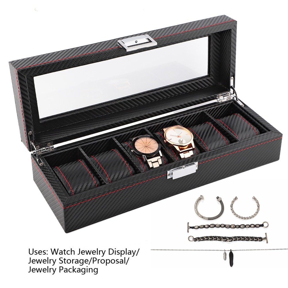 กล่องนาฬิกาคาร์บอนไฟเบอร์กันฝุ - Luxury Watch Collection Box บทวิจารณ์และราคา