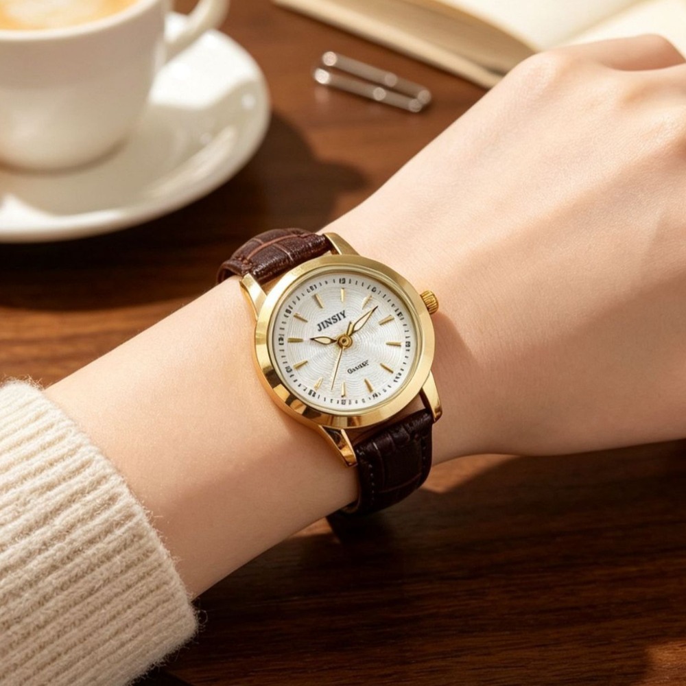 นาฬิกาควอตซ์สายหนังแฟชั่น นาฬิ - Luxury Watch With Leather Strap บทวิจารณ์และราคา