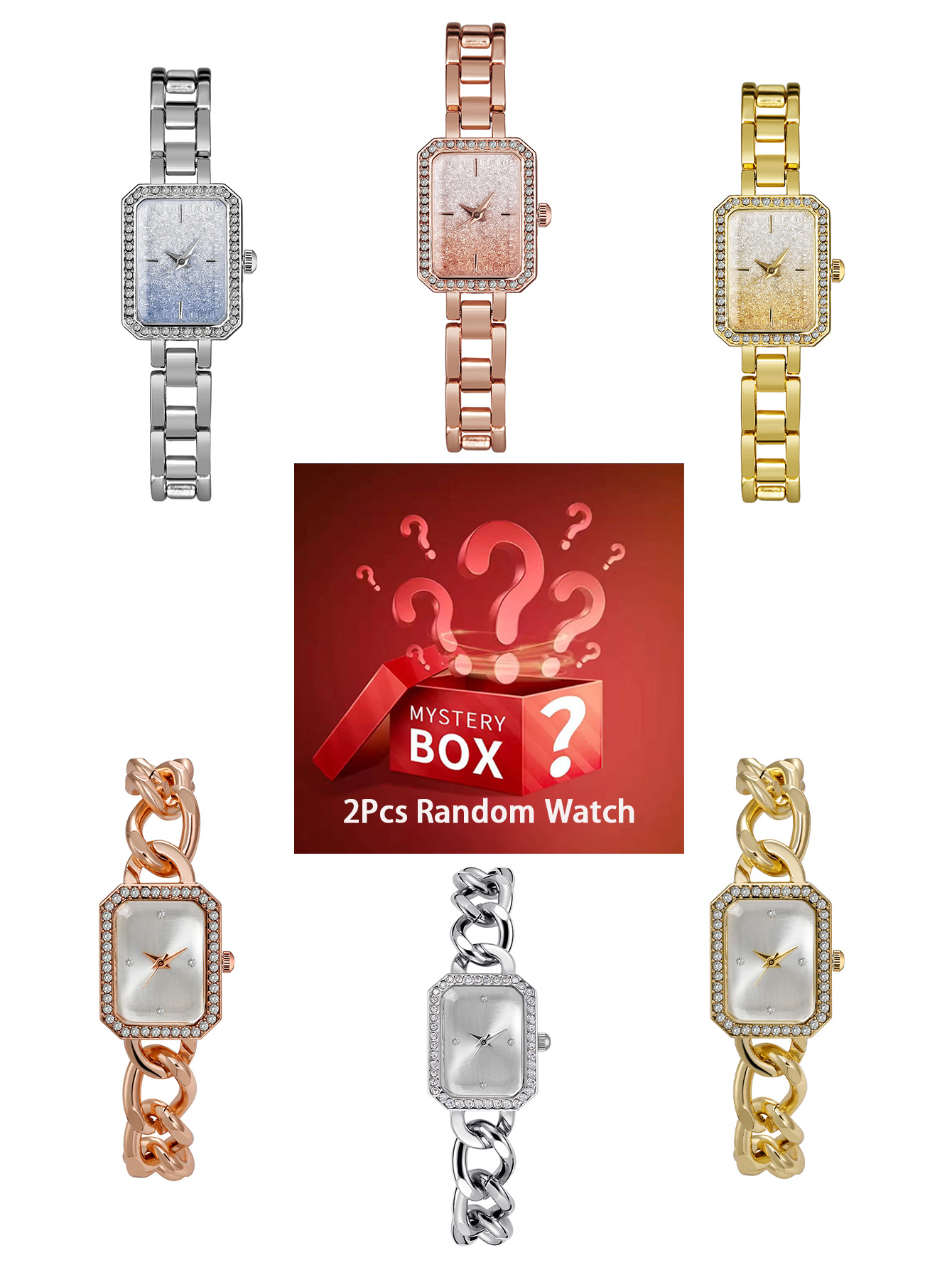 นาฬิกาข้อมือผู้หญิง 2 เรือน กล - Luxury Watch Square บทวิจารณ์และราคา