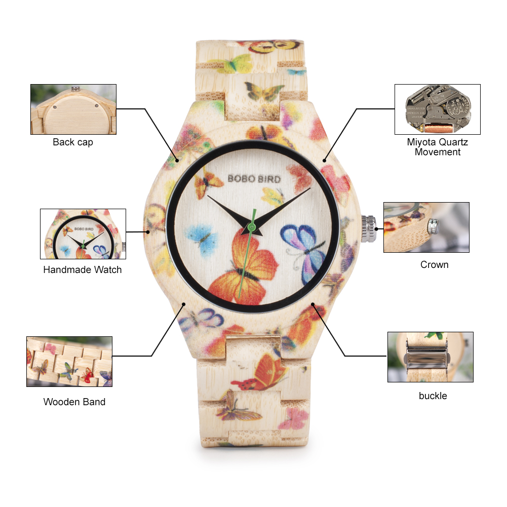 Bobo นาฬิกาผู้หญิงทำจากไม้นกสไ - Luxury Watch For Sale บทวิจารณ์และราคา