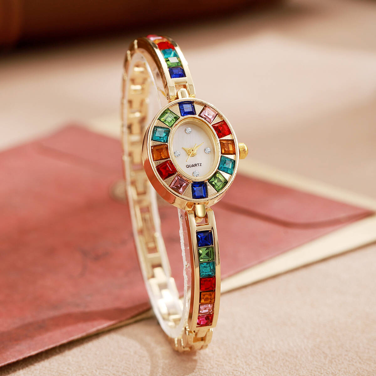 2 ชิ้น/เซ็ตหรูหราไรน์สโตนนาฬิก - Luxury Watch Case บทวิจารณ์และราคา