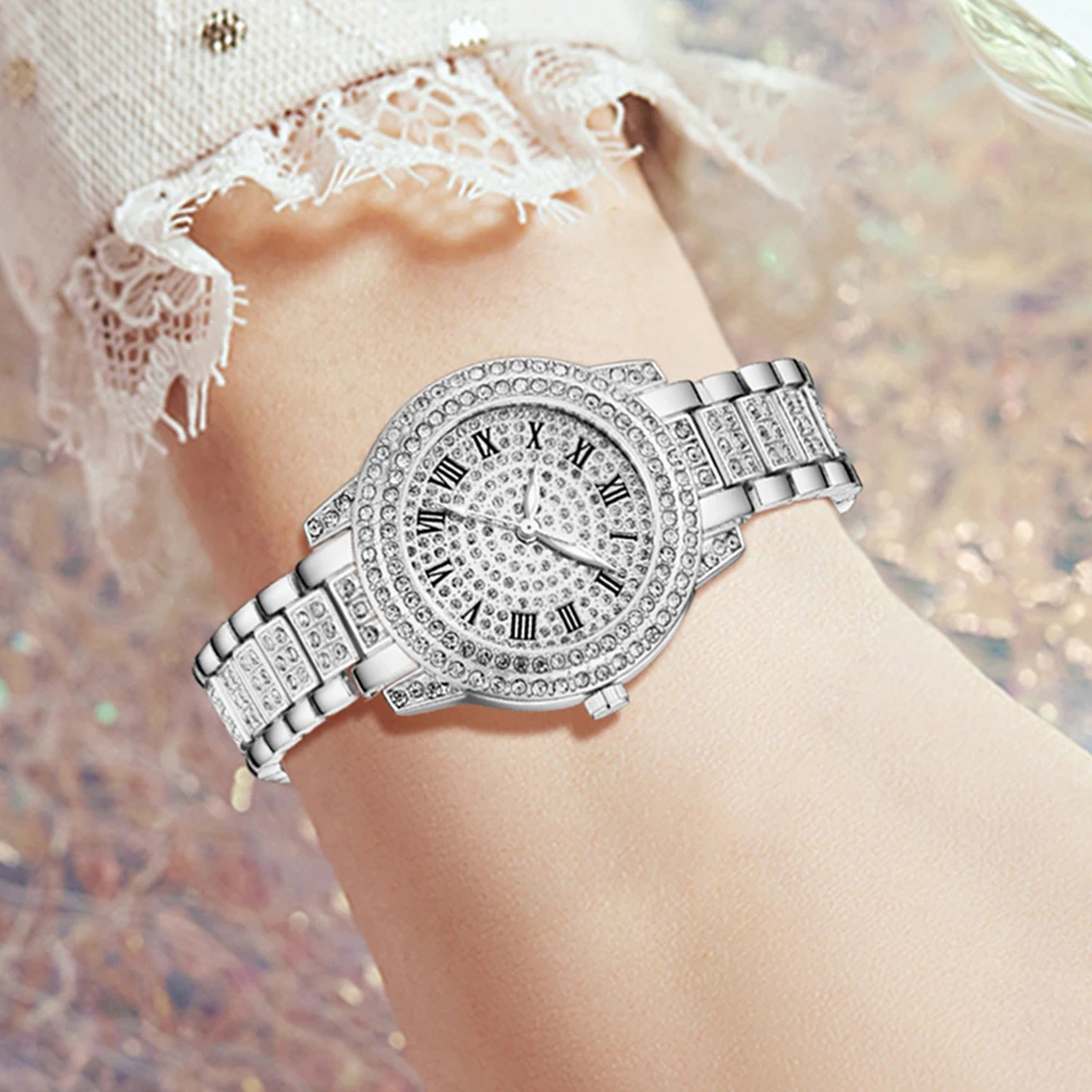 ชุดนาฬิกาข้อมือผู้หญิงสายโลหะผ - Luxury Watch Gift For Her บทวิจารณ์และราคา
