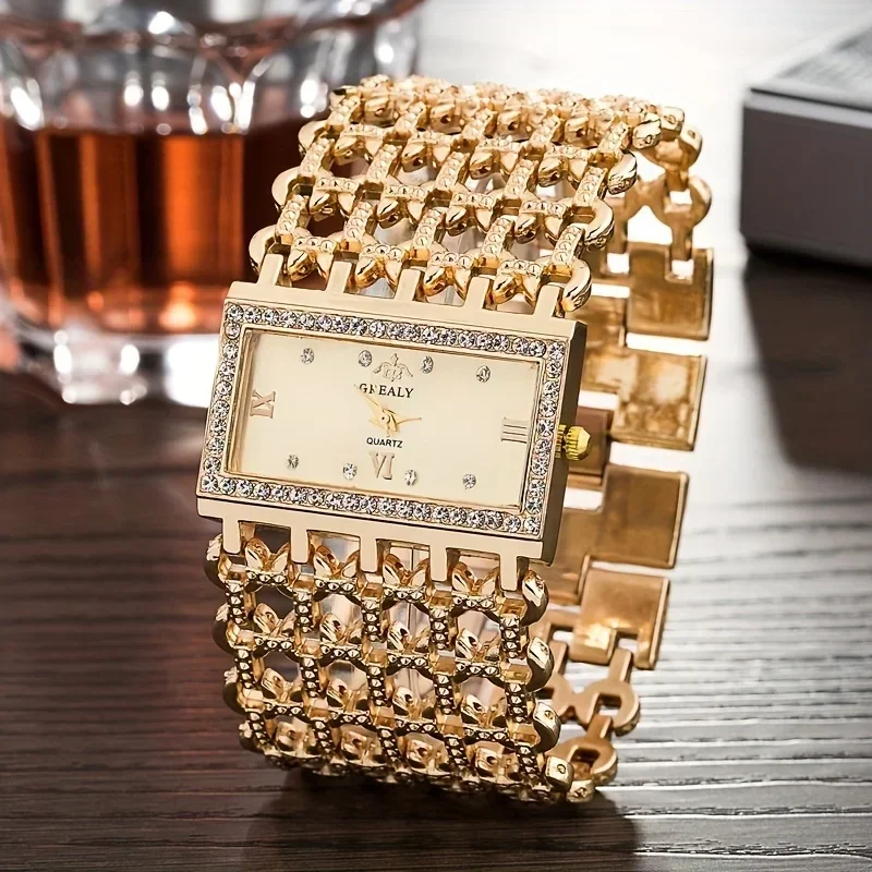 นาฬิกาควอทซ์เพชรทรงสี่เหลี่ยมห - Luxury Watch Square บทวิจารณ์และราคา