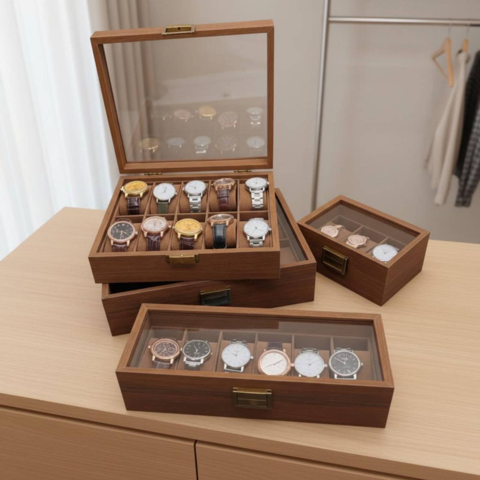 กล่องโชว์นาฬิกาไม้ ดีไซน์หรูหร - Luxury Watch Collection Box บทวิจารณ์และราคา