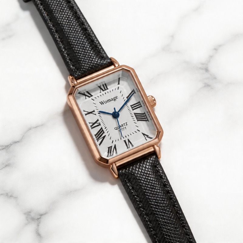 แฟชั่นนาฬิกาควอทซ์ทรงสี่เหลี่ย - Luxury Watch With Leather Strap บทวิจารณ์และราคา