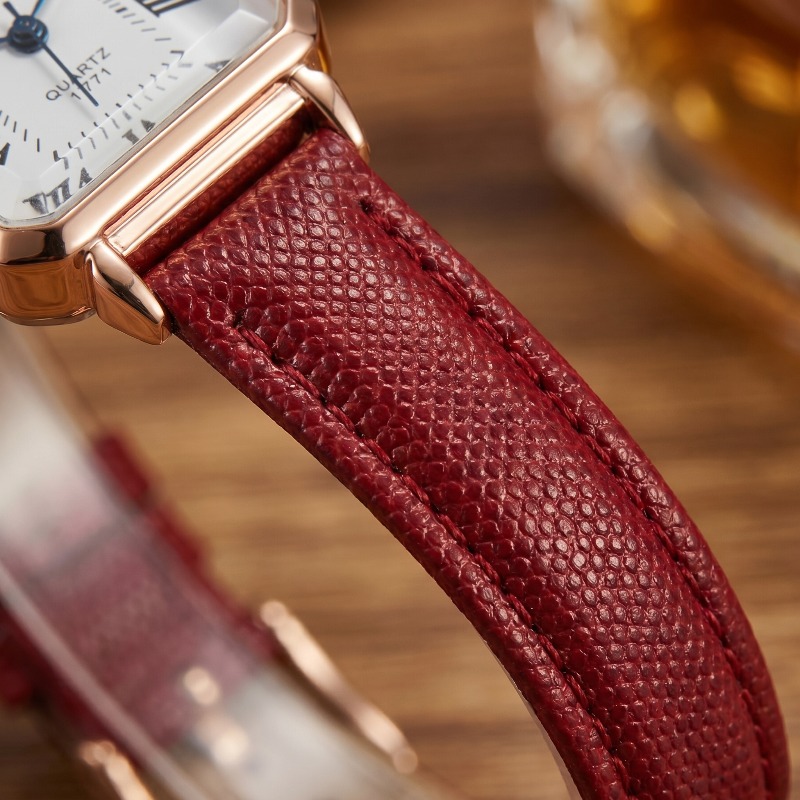 แฟชั่นนาฬิกาควอทซ์ทรงสี่เหลี่ย - Luxury Watch With Leather Strap บทวิจารณ์และราคา