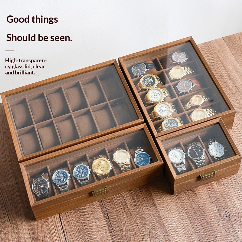 กล่องเก็บนาฬิกาลายไม้แบล็ควอลน - Luxury Watch Collection Box บทวิจารณ์และราคา