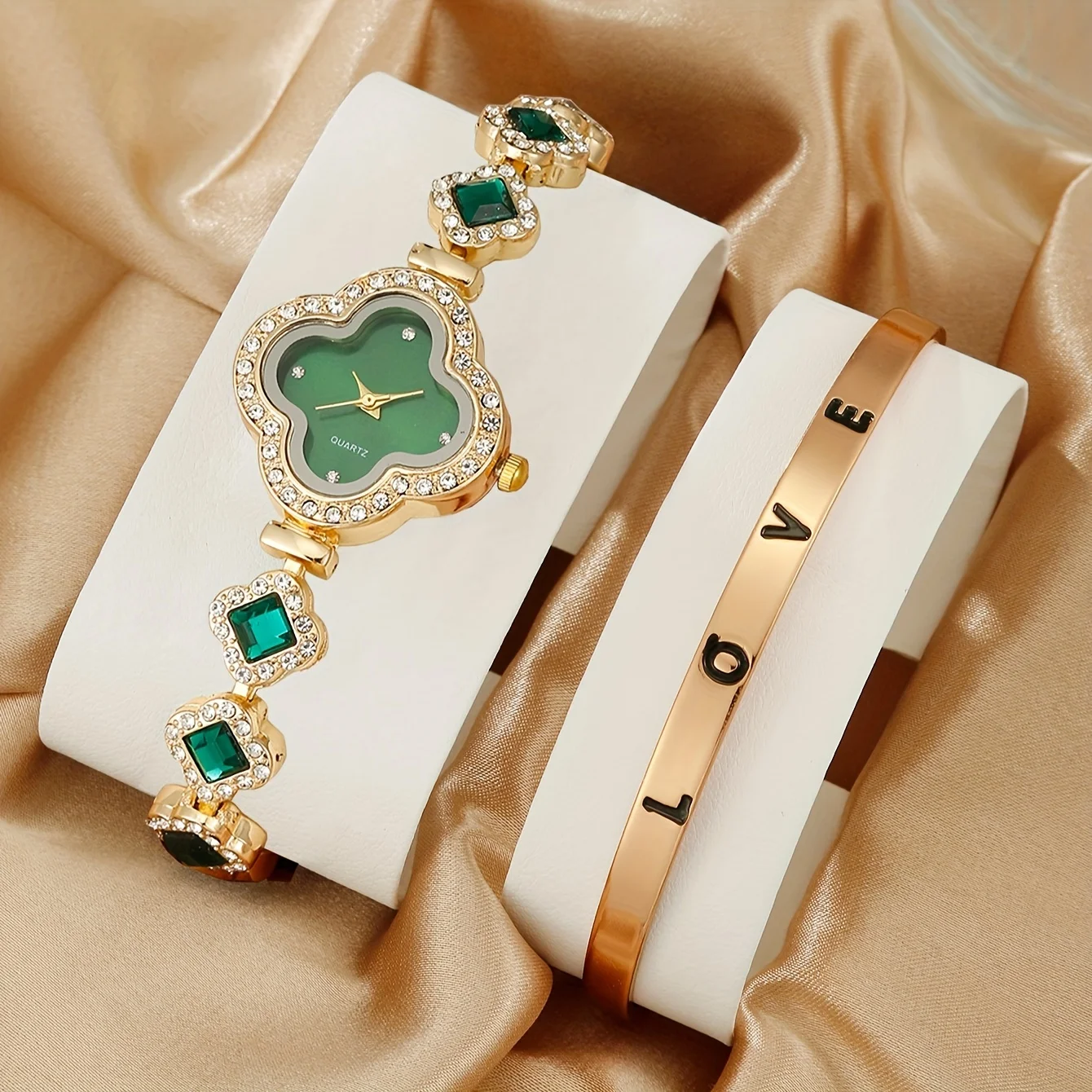 2ชิ้น/ชุดนาฬิกาผู้หญิงนาฬิกาคว - Luxury Watch Gift For Her บทวิจารณ์และราคา
