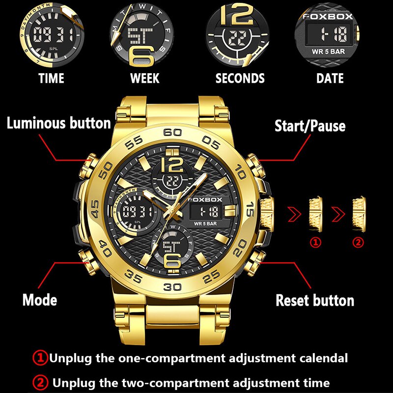 Foxbox นาฬิกาธุรกิจผู้ชายแฟชั่ - Luxury Watch Collection Box บทวิจารณ์และราคา