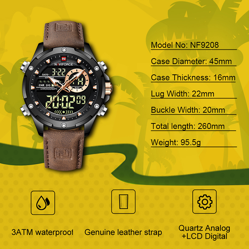 ใหม่ NAVIFORCE นาฬิกาผู้ชายควอ - Luxury Watch Zone บทวิจารณ์และราคา