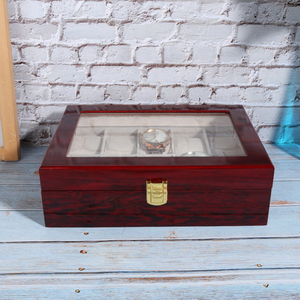 กล่องนาฬิกาไม้กันฝุ่น 10 ช่อง  - Luxury Watch Collection Box บทวิจารณ์และราคา