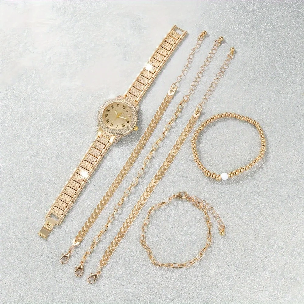 6 ชิ้น/เซ็ตผู้หญิงหรูหรา Rhine - Luxury Watch Gift For Her บทวิจารณ์และราคา