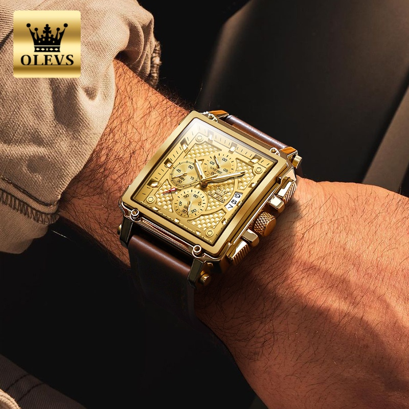 นาฬิกาข้อมือผู้ชายแบรนด์ OLEVS - Luxury Watch With Leather Strap บทวิจารณ์และราคา
